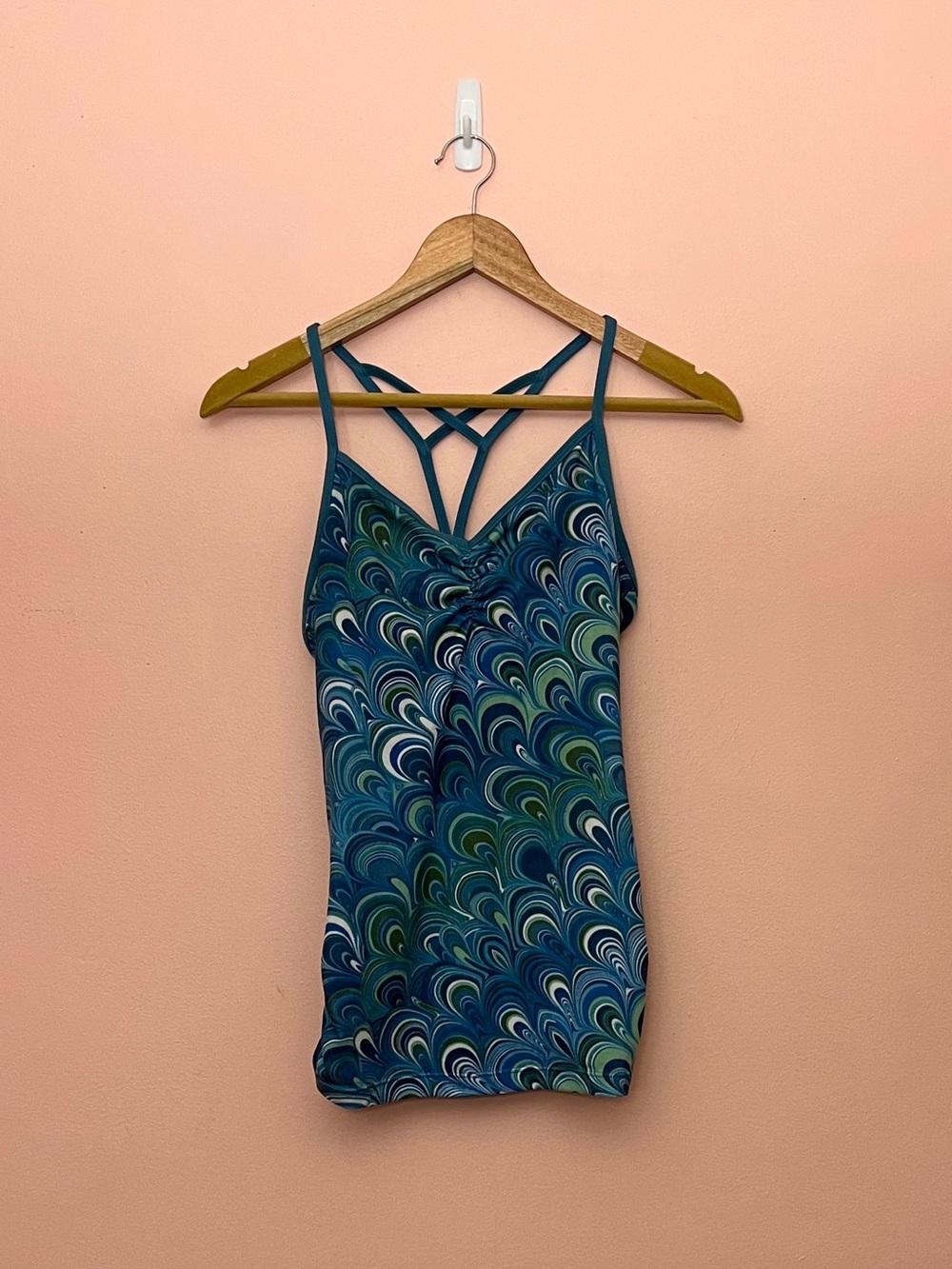 Prana Peacock Patterned Active Tank Top Small